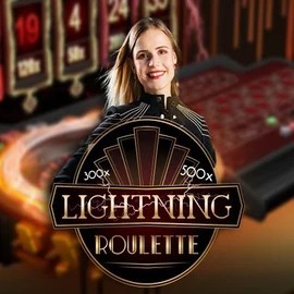 Lightning Roulette slot logo by Evolution at FlashDash Casino